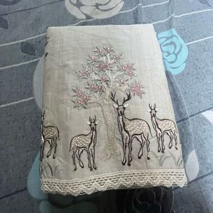 Embroidered dress material with Deer Motif