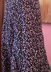 Black Floral Mini Skirt