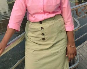 Light Green A-Line Skirt