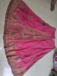 Elegant Pink Silk Lehenga Set
