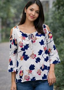 Chic Cold Shoulder Floral Top