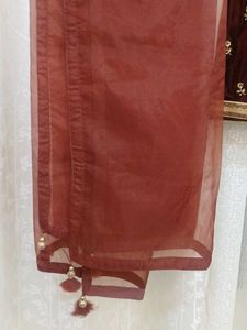 Maroon Velvet sharara set