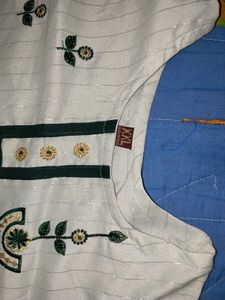 Elegant   Pista colorKurta with Black Embroidery