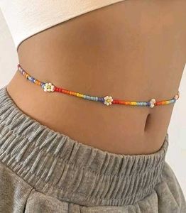 Beaded Flower Belly Chain🖤🩷🩵❤️🧡💛