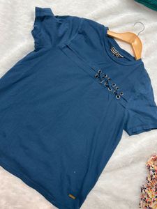 Blue Graphic Print T-Shirt