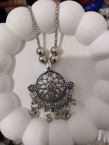 Bohemian Oxidized Silver Necklace