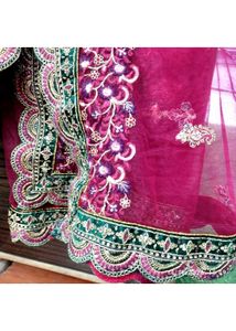 bridal heavy lehenga with full ghera