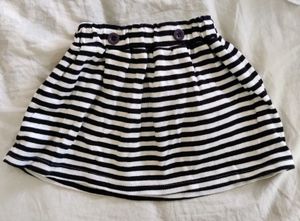Striped Girl's Skirt with Button Detail