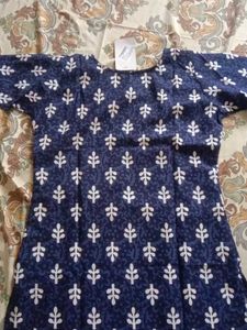 Blue Floral Print Kurta