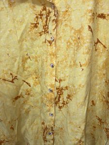Yellow Tie-Front Printed Shirt