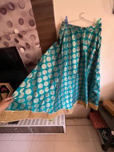 green lehenga custom made