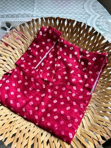Vibrant Red Bandhani Print short Kurta