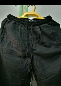 Black Casual Zudio Linen Pants
