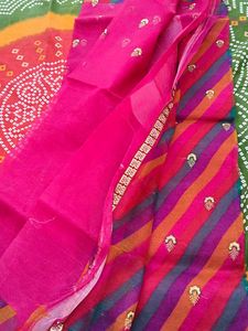 Gorgeous Pink &amp; Multicolor Embellished Saree