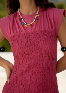 Pink Smocked Detail Dress