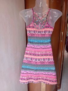 Boho Print Fit &amp; Flare Dress