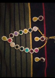 Necklace With Earrings And Mangtika