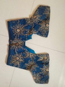 Blue Embroidered Blouse