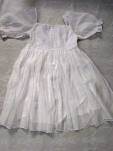 White Puffy Sleeve Party Dress