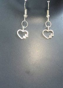 Heart Metal Pendant Chain Necklace &amp; Earring Set