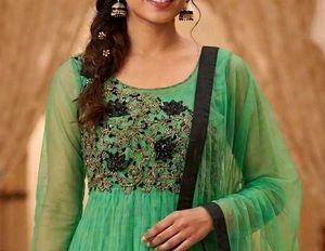 Embellished Green ethnic gown