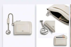 MANGO textured card holder with Chain