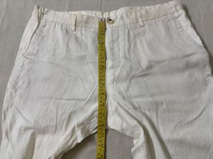 Zara Men's White Linen Pants