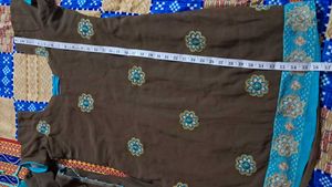 kurti with double color long duppata