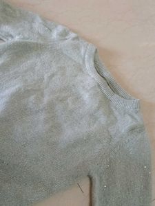 Sparkly Silver Knit Sweater