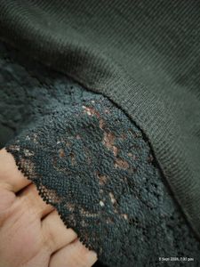Stylish Black Lace Trim Crop Top