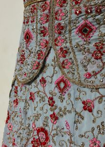 Embellished Grey kurta palazzo set