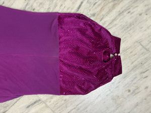 Elegant Purple Sequin Halter Dress