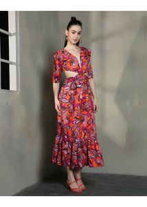 Vibrant Floral Maxi Dress with Slit