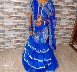 Silver Zarkan Work Lehenga Choli Fishcut Type