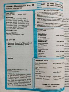 Mathematics Textbook for Class XII Part 1 &amp; 2