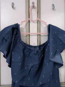 Blue Ruffle Playsuit