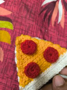 Handmade Crochet Pizza Slice magnets