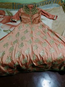Elegant Peach Anarkali Dress