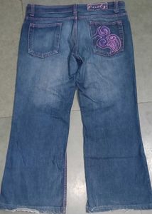 fuelz blue unisex wide leg denim