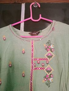 Light Green Embroidered Kurta