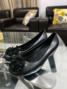 Elegant Black Embellished Heels