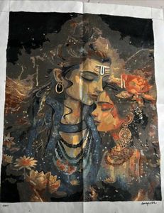 Lord Shiva & Parvati Painting