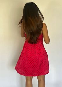 Cute Red Polka Dot Mini Dress