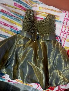 Sparkling Gold Party Frock for Girls