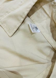 Oversized Beige Collared Shirt