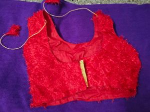 Vibrant Red Textured Blouse