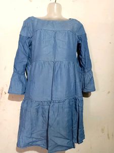 Blue Bell Sleeve Denim Dress.
