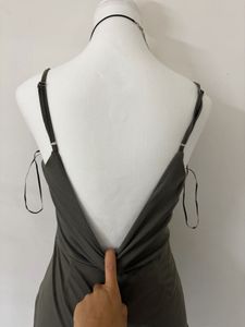 Olive Green Draped Halter Top