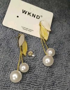 Western Party Wear  White Drop Pearl Earrings....