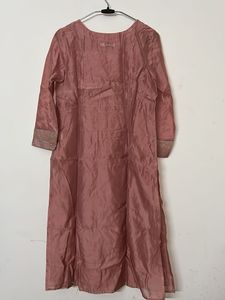 Fabindia Silk  Rose Pink Kurta with palazzo